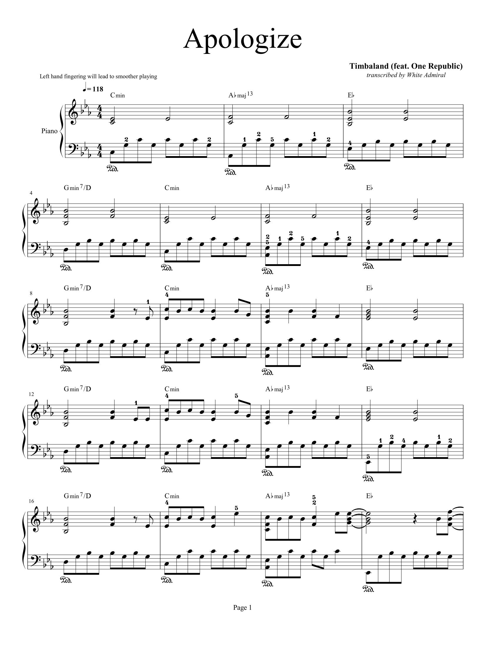 Apologize one republic piano deals